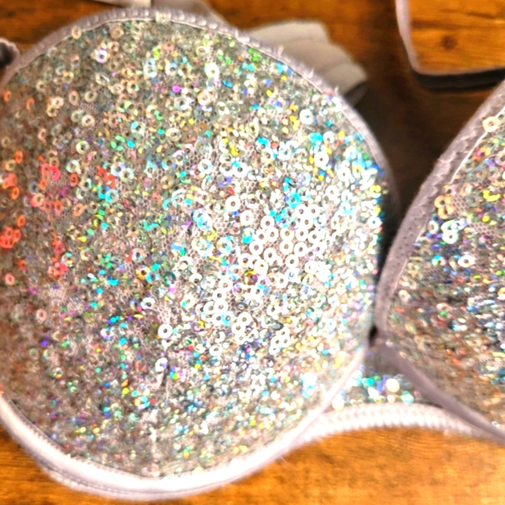 36A Medium Push Up H&M Silver Sequin Bra